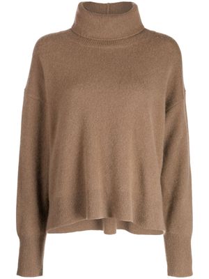 JOSEPH roll-neck cashmere jumper - Brown