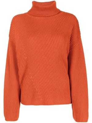 JOSEPH roll-neck ribbed-knit jumper - Orange