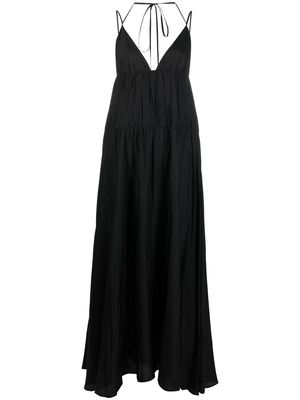 JOSEPH ruched silk long dress - Black
