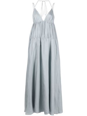 JOSEPH ruched silk long dress - Grey
