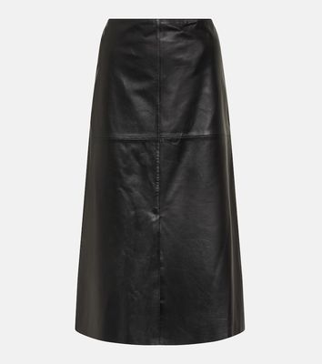 Joseph Sidena leather midi skirt