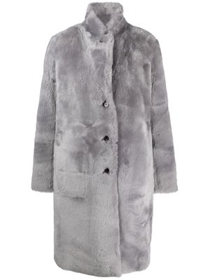 JOSEPH single-breasted sheepskin coat - Grey