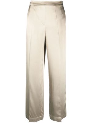 JOSEPH Tova silk straight-leg trousers - Neutrals