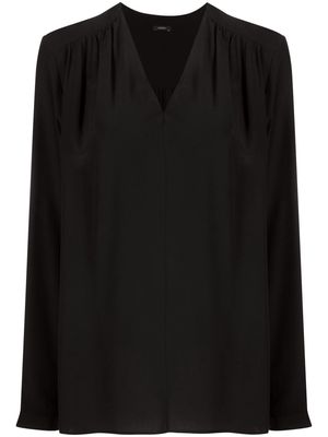 JOSEPH V-neck pleated blouse - Black