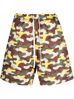 Joshua Sanders camouflage-print padded shorts - Yellow