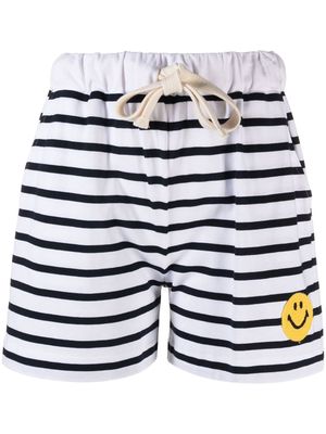 Joshua Sanders face-patch striped shorts - White