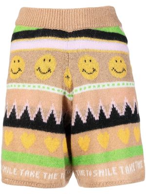 Joshua Sanders Landscape knitted shorts - Brown