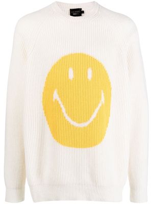 Joshua Sanders ribbed smiley face-print sweater - Neutrals