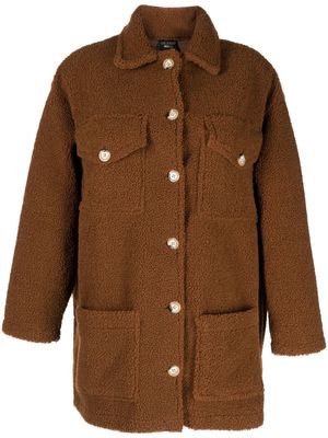 Joshua Sanders smiley face button-up coat - Brown