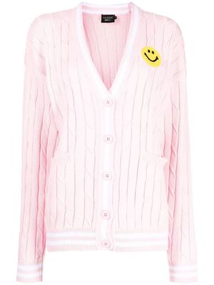 Joshua Sanders smiley-face cable knit cardigan - Pink