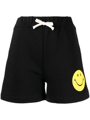 Joshua Sanders smiley-face print cotton shorts - Black