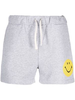 Joshua Sanders smiley-face print cotton shorts - Grey