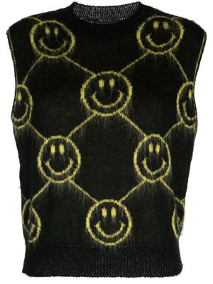 Joshua Sanders Smiley-motif intarsia-knit vest - Black