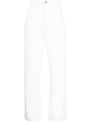 Joshua Sanders straight-leg smiley-print denim trousers - White