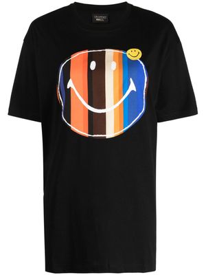 Joshua Sanders Striped Smiley-motif cotton T-shirt - Black
