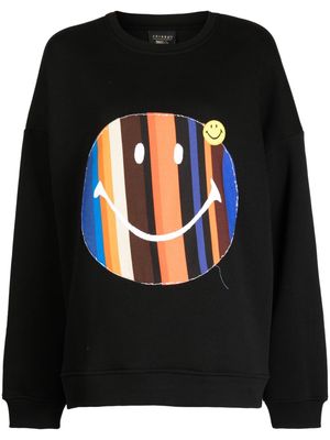 Joshua Sanders Striped Smiley-motif jersey sweatshirt - Black