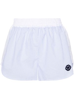 Joshua Sanders x Smiley striped cotton shorts - Blue