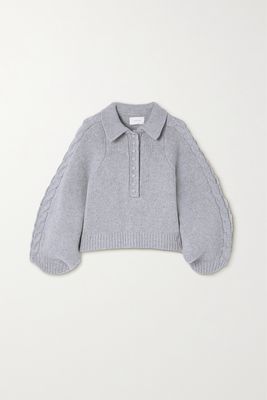 Joslin - Frankie Cable-knit Wool And Cotton-blend Sweater - Gray