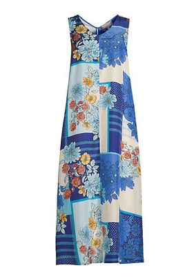 Josy Lynn Floral Silk Tank Dress
