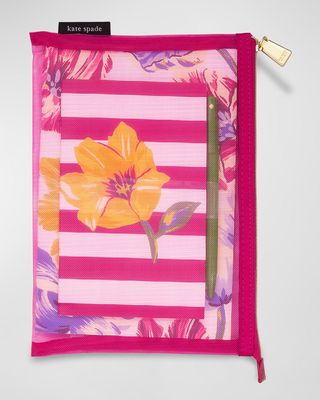 jotter pouch, dragonflies and tulips