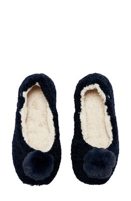 Joules Pombury Faux Fur Lined Slipper in French Navy