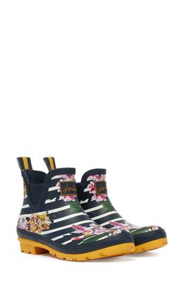 Joules Wellibob Chelsea Rain Boot in Navy Floral Stripe
