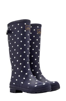 Joules Welly Print Waterproof Rain Boot in French Navy Spot
