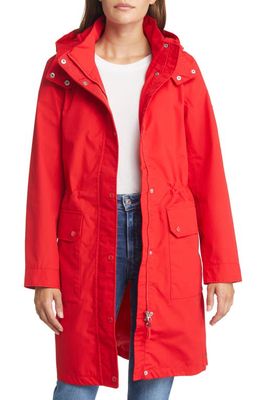 Joules Women's Loxley Long Waterproof Raincoat in Red