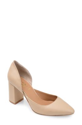 Journee Signature Jillian d'Orsay Pump in Tan Leather