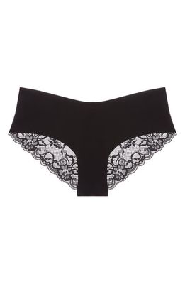 JOURNELLE Estelle Cotton Jersey & Lace Hipster Briefs in Black 