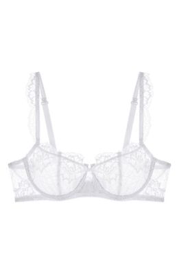 JOURNELLE Isabel Lace Underwire Balconette Bra in Blanc 