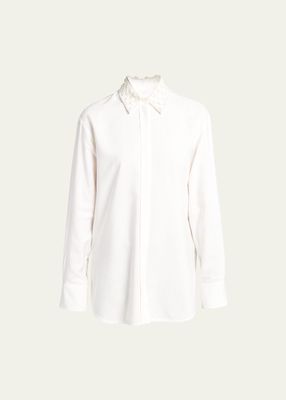 Journey Embellished Button-Front Boyfriend Shirt