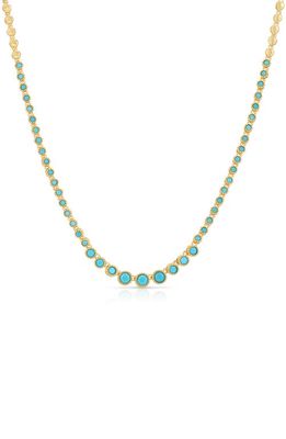 Joy Dravecky Alexandria Tennis Necklace in Turquoise/Gold