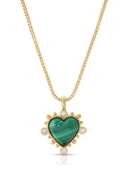 Joy Dravecky Heavenly Heart Pendant Necklace in Malachite/Gold