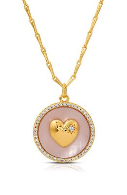 Joy Dravecky Lover Stone Pendant Necklace in Pink Shell/Gold
