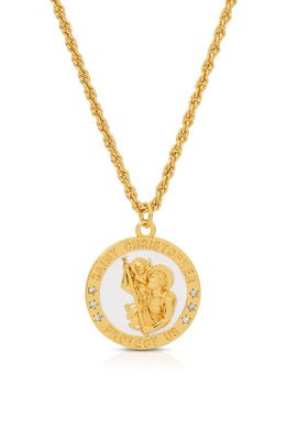 Joy Dravecky Saint Christopher Pendant Necklace in White/Gold