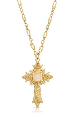 Joy Dravecky Stella Moonstone Cross Pendant Necklace in Moonstone/Gold