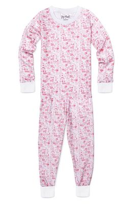 JOY STREET NYC Fitted Two-Piece Pajamas in Strawberry Ice Cream Pink
