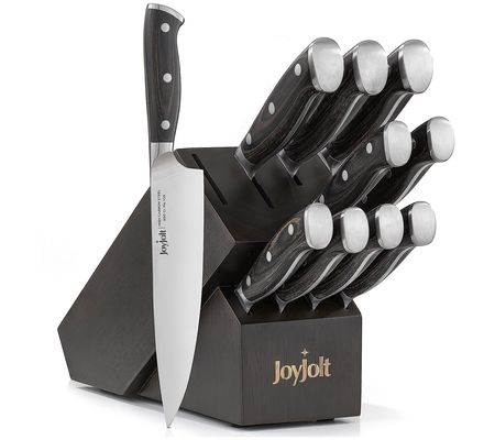 JoyJolt High Carbon Steel 11-Piece Assorted Knife Block Set
