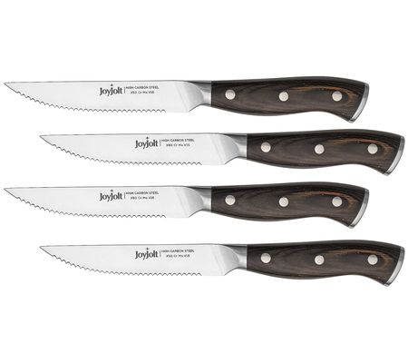 JoyJolt High Carbon Steel 4-Piece Steak Knife Set