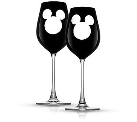 JoyJolt Set of 2 16oz Disney Luxury Mickey Wine Glasses