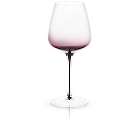 JoyJolt Set of 2 17.8oz Black Swan Crystal Whit e Wine Glasses