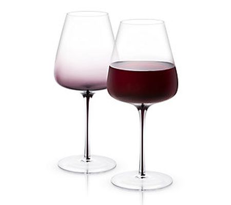 JoyJolt Set of 2 26.8oz Black Swan Crystal Red Wine Glasses