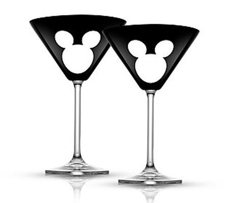 JoyJolt Set of 2 Disney Luxury Mickey Crystal M artini Glass