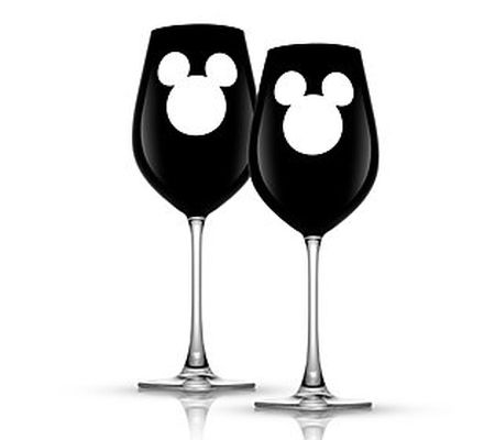 JoyJolt Set of 2 Disney Luxury Mickey Crystal R ed Wine Glass