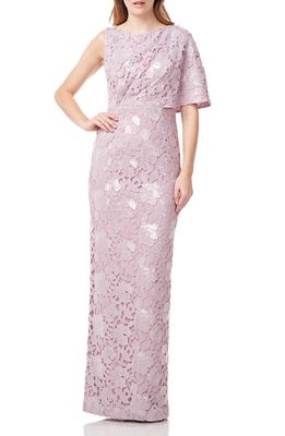 JS Collections Arabella Sequin Guipure Lace Gown in Amethyst