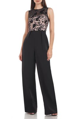 JS Collections Ari Palazzo Jumpsuit in Black/Blush