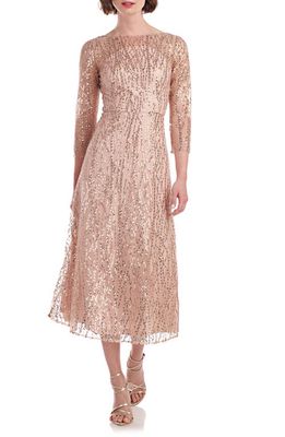 JS Collections Finley Sequin Cocktail Dress in Rose Gold