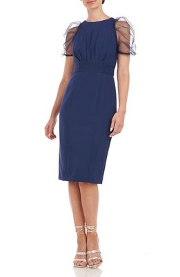 JS Collections Harley Puff Sleeve Dress in Navy