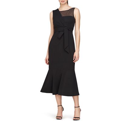 JS Collections Joanna Asymmetric Neck Cocktail Dress in Black 